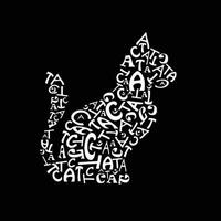 bonita tipografía de gato vector