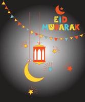 Eid mubarak poster vector