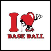 I love base ball vector