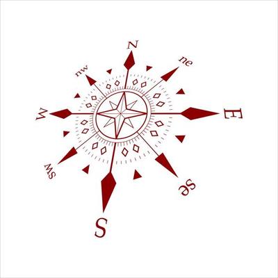 compass logo with classic style vector design