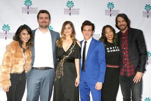 PALM SPRINGS - JAN 3 - Ashley Argota, Austin Swift, Debby Ryan, Drake Bell, Jenn An, Jonny Mars at the PSIFF Cover Versions Screening at Camelot Theater on January 3, 2018 in Palm Springs, CA photo