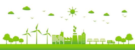 Banner Eco friendly, Sustainability development concept and World environmental day, Vector illustration