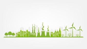 Banner flat design elements for sustainable energy development, Environmental and Ecology concept vector