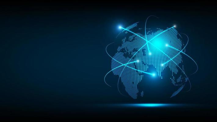 Abstract technology background and copyspace with Map world representing the global network concept, Vector illustration