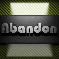 Abandon word of iron on carbon photo