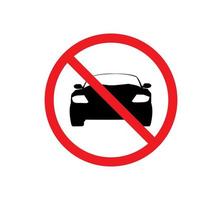 señal de círculo prohibido para ningún coche. ninguna señal de estacionamiento. ilustración vectorial vector