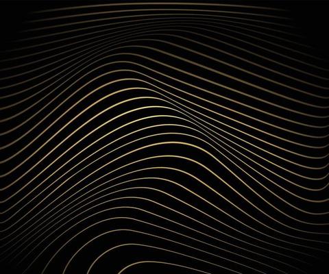 Golden wave line background