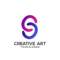 S letter logo colorful gradient design vector