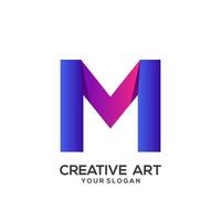 M letter logo colorful gradient design vector