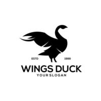 Duck logo vintage design illustration vector