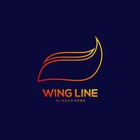 Wing line design vintage illustration vector