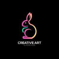 diseño colorido degradado de logotipo de conejo vector