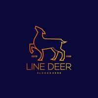 Deer line design vintage illustration vector