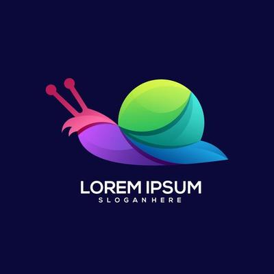 Snail logo colorful gradient illustration