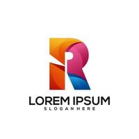 R Letter design colorful gradient vector