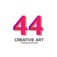 44 number logo gradient design colorful vector