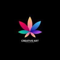 diseño colorido degradado de logotipo de cannabis vector