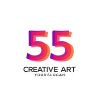 55 number logo gradient design colorful vector