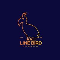 Bird line design vintage illustration vector