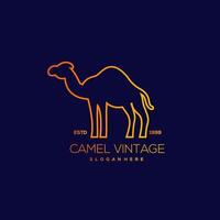 Camel line design vintage illustration