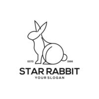 Ilustración de diseño vintage de logotipo de conejo vector
