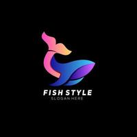 logotipo de pescado degradado de diseño colorido vector