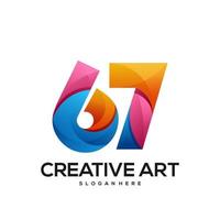 67 logo colorful gradient design vector