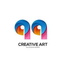 99 logo colorful gradient design vector