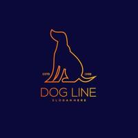 Dog line design vintage illustration vector