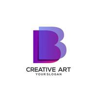 B letter logo colorful gradient design vector