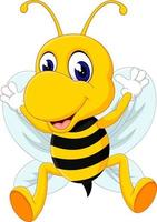 cute Bee cartoon flying vector