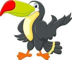 Cartoon happy bird toucan vector