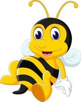 cute Bee cartoon flying vector