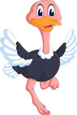 Funny ostrich cartoon