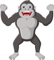 dibujos animados de gorila enojado vector