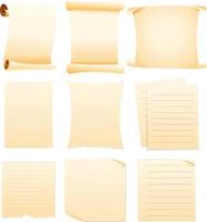 set of Collection blank papers vector