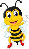 cute Bee cartoon flying vector
