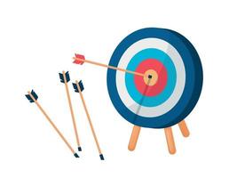 Target with arrow. Concept of business strategy and challenge failure. vector