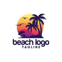 Beach Logo Design Vector Template