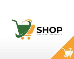 Online Shop Logo. Happy Shop Logo design vector