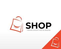 Online Shop Logo. Happy Shop Logo design vector