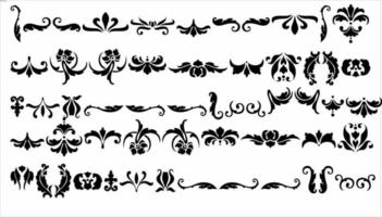 Damask Dings Black and White Vector