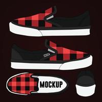 Shoes Mockup with Beautiful Design Cloth Christmas vector