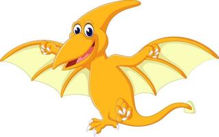 Happy pterodactyl cartoon vector