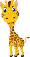 Cute giraffe cartoon vector