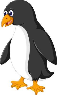 Cute penguin cartoon waving