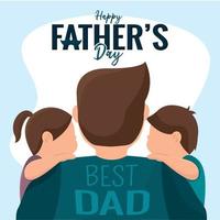 Papá e hijos aislados feliz día del padre ilustración vectorial