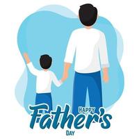 Isolated dad and child happy fathers day vector illustration