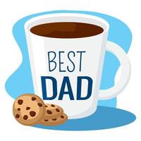 aislado mejor papá café feliz día del padre ilustración vectorial vector