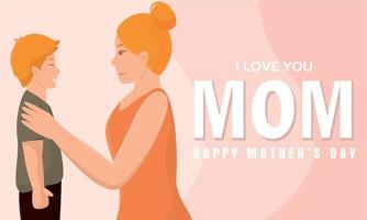 Isolated mom and child mothers day vector illustration